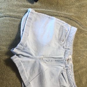 Light wash jean shorts